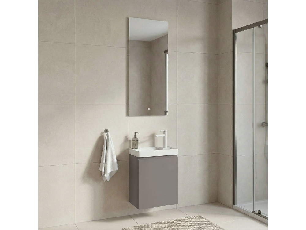 Conjunto de mueble con lavabo y espejo (2 piezas) «Ferla 40» - 40 x 22 x 50 cm - Matte Mink