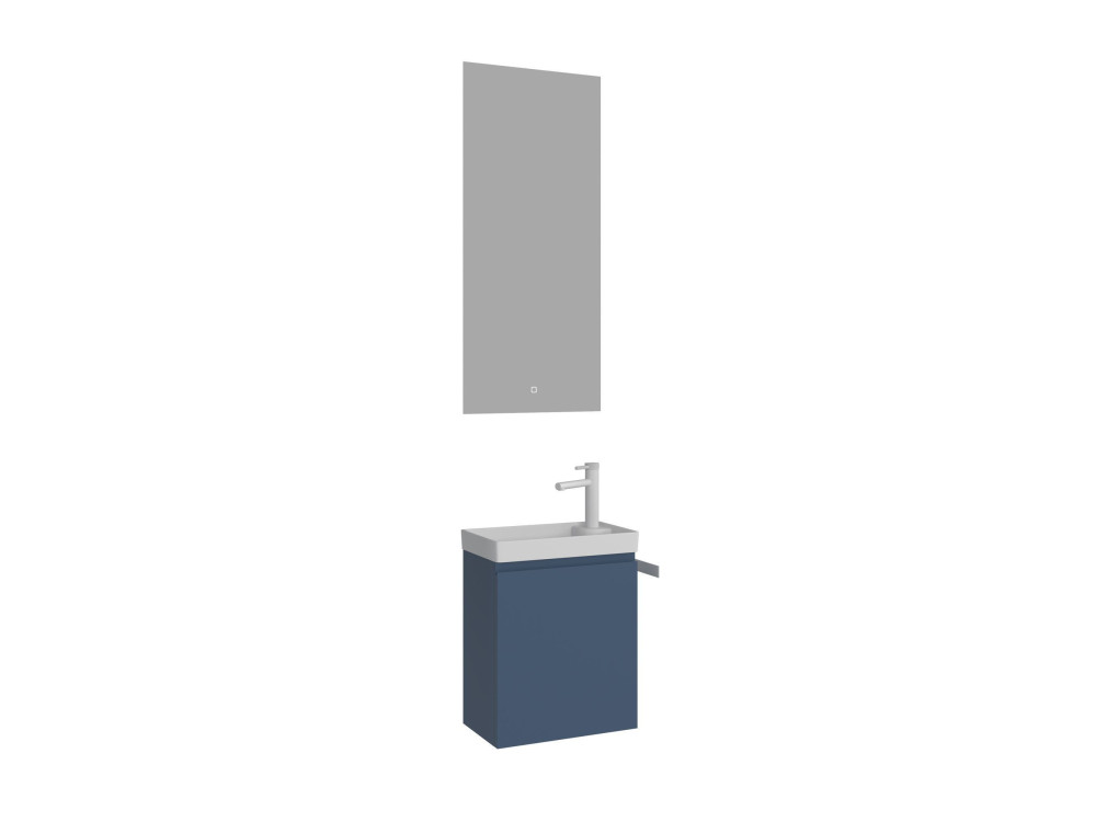 Conjunto de mueble con lavabo y espejo (2 piezas) «Ferla 40» - 40 x 22 x 50 cm - Azul mate