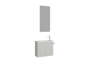 Conjunto de mueble con lavabo y espejo (2 piezas) «Ferla 60» - 60 x 22 x 50 cm - Cachemira mate