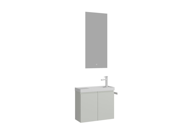 Conjunto de mueble con lavabo y espejo (2 piezas) «Ferla 60» - 60 x 22 x 50 cm - Cachemira mate