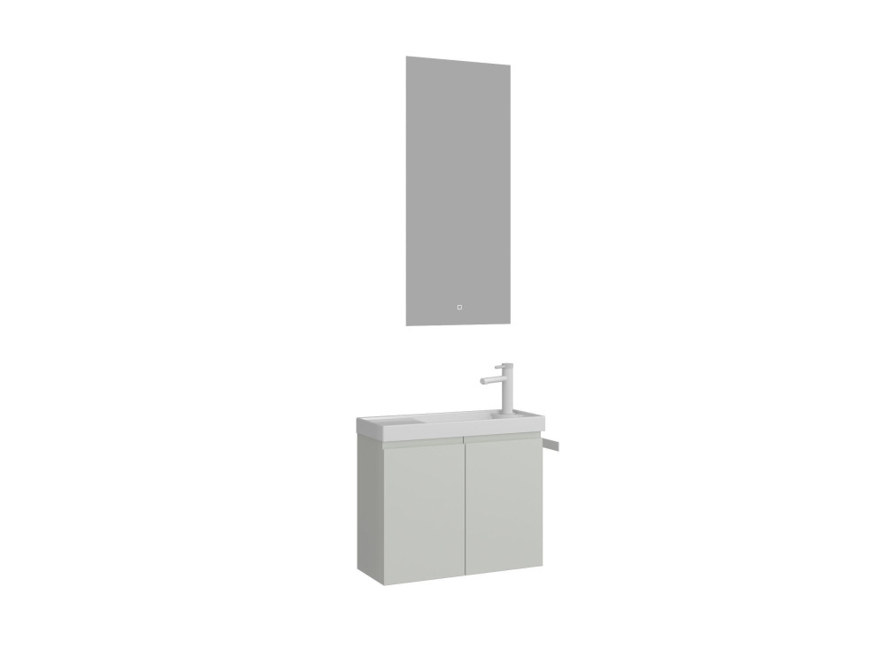 Conjunto de mueble con lavabo y espejo (2 piezas) «Ferla 60» - 60 x 22 x 50 cm - Cachemira mate