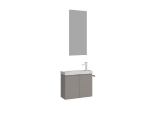 Conjunto de mueble con lavabo y espejo (2 piezas) «Ferla 60» - 60 x 22 x 50 cm - Matte Mink