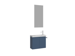 Conjunto de mueble con lavabo y espejo (2 piezas) «Ferla 60» - 60 x 22 x 50 cm - Azul mate