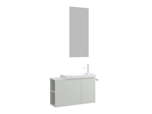Conjunto de mueble con lavabo y espejo (2 piezas) «Ferla 80» - 80 x 22 x 45 cm - Cachemira mate