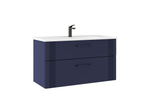 Mueble para lavabo «Bari 100 v2» - 100 x 45 x 55 cm - Azul marino mate