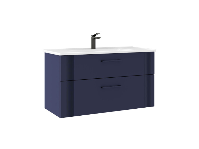 Mueble para lavabo «Bari 100 v2» - 100 x 45 x 55 cm - Azul marino mate