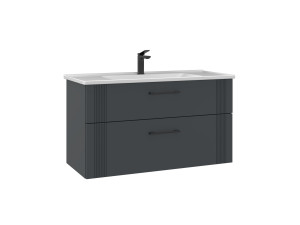 Mueble para lavabo «Bari 100 v2» - 100 x 45 x 55 cm - Antracita mate