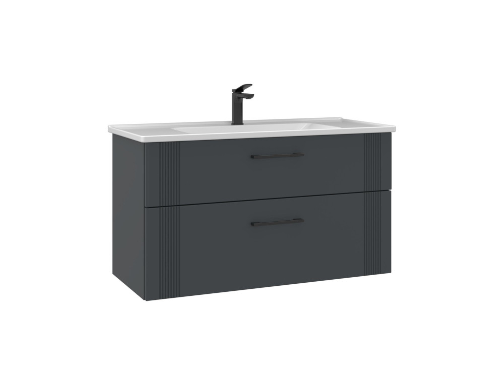 Mueble para lavabo «Bari 100 v2» - 100 x 45 x 55 cm - Antracita mate