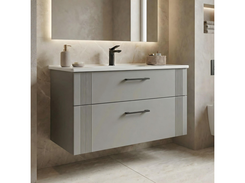 Mueble para lavabo «Bari 100 v2» - 100 x 45 x 55 cm - Mate Cashmere