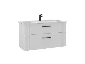 Mueble para lavabo «Bari 100 v2» - 100 x 45 x 55 cm - Blanco mate