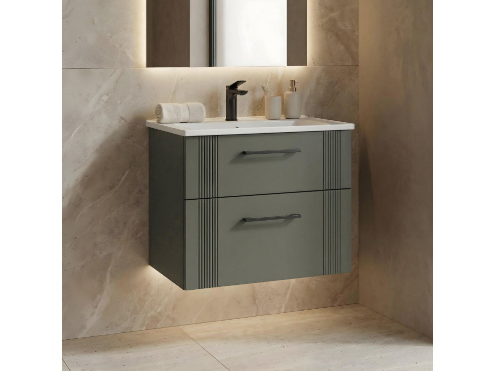 Mueble para lavabo «Bari 65 v2» - 65 x 45 x 55 cm - Verde mate