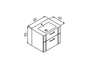 Mueble para lavabo «Bari 65 v2» - 65 x 45 x 55 cm - Antracita mate
