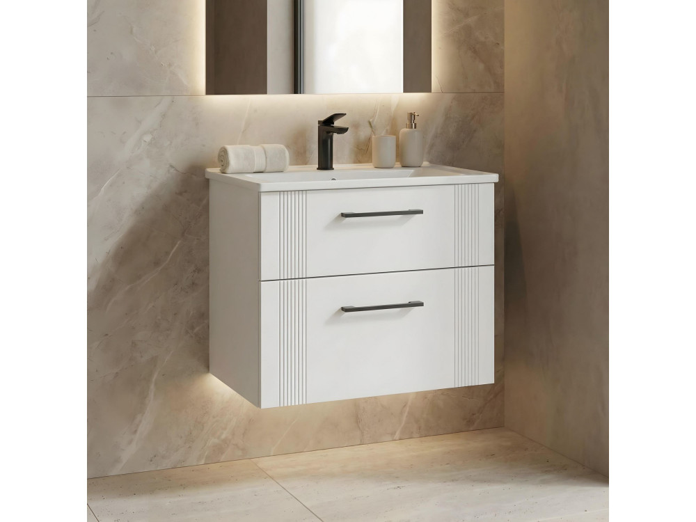 Mueble para lavabo «Bari 65 v2» - 65 x 45 x 55 cm - Blanco mate