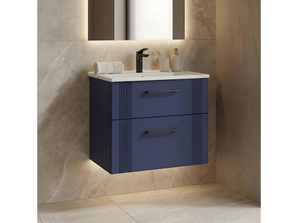 Mueble para lavabo «Bari 65 v2» - 65 x 45 x 55 cm - Azul marino mate