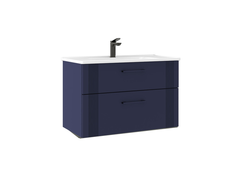 Mueble para lavabo «Bari 85 v2» - 85 x 45 x 55 cm - Azul marino mate