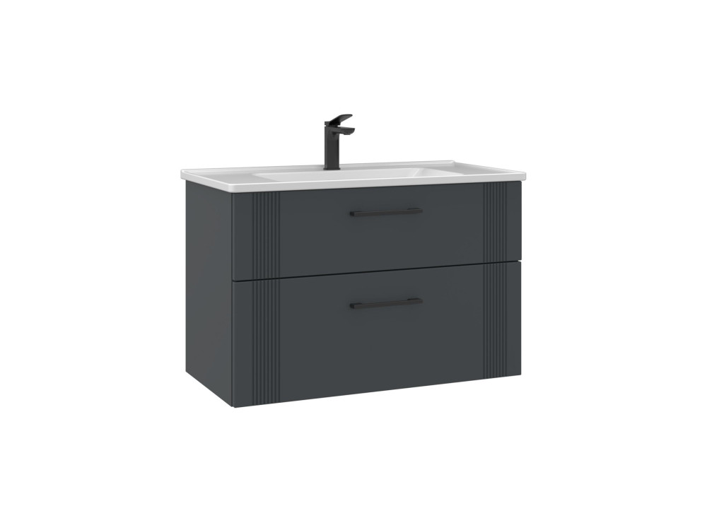 Mueble para lavabo «Bari 85 v2» - 85 x 45 x 55 cm - Antracita mate