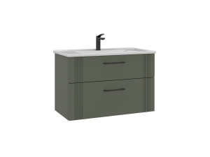 Mueble para lavabo «Bari 85 v2» - 85 x 45 x 55 cm - Verde mate