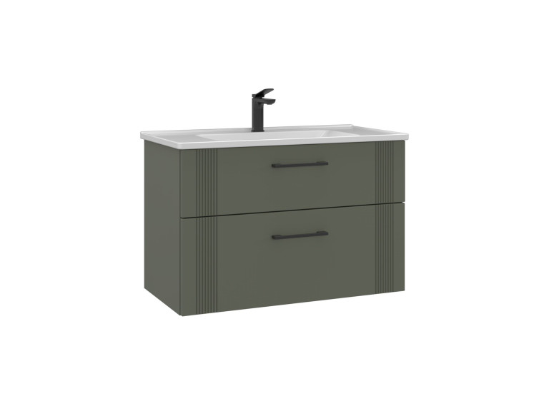 Mueble para lavabo «Bari 85 v2» - 85 x 45 x 55 cm - Verde mate