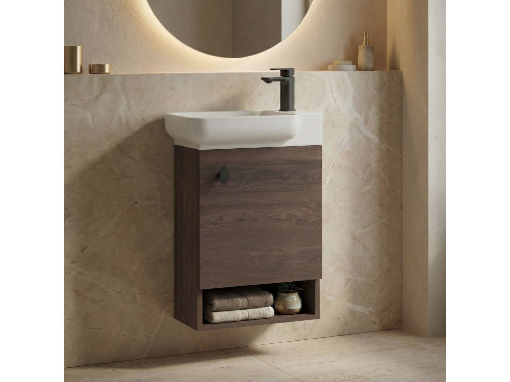 Mueble para lavabo «Begonya 55» - 53 x 33 x 75 cm - Nogal oscuro