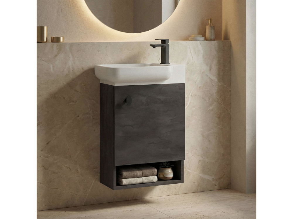 Mueble para lavabo «Begonya 55» - 53 x 33 x 75 cm - Antracita / Marfil