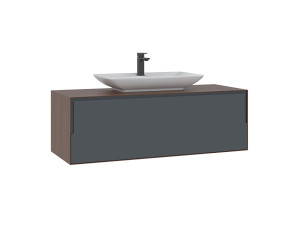 Mueble para lavabo «Craft 120» - 120 x 50 x 40 cm - Nogal / Antracita