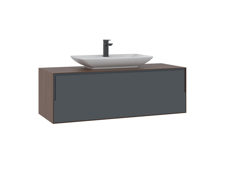 Mueble para lavabo «Craft 120» - 120 x 50 x 40 cm - Nogal / Antracita