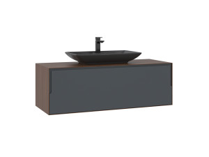 Mueble para lavabo «Craft 120» - 120 x 50 x 40 cm - Nogal / Antracita