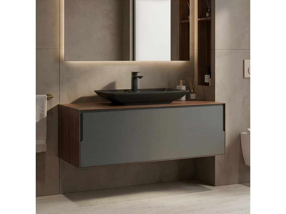 Mueble para lavabo «Craft 120» - 120 x 50 x 40 cm - Nogal / Antracita