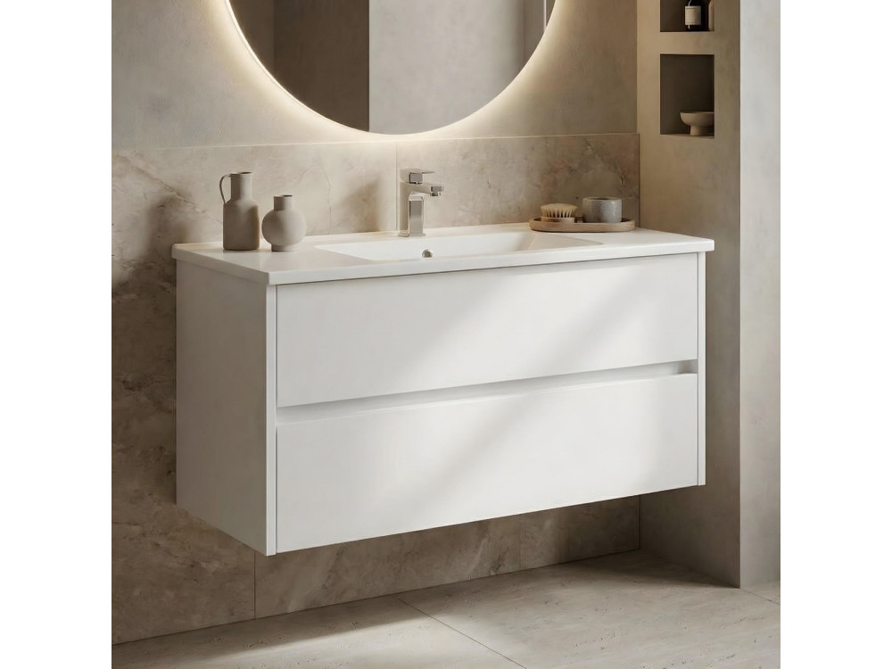 Mueble para lavabo «Arno 100» - 100 x 45 x 52 cm - Blanco