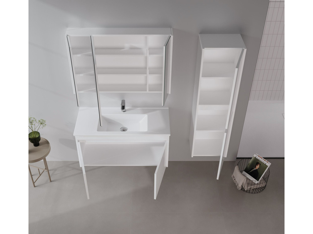 Mueble para lavabo «Arno 100» - 100 x 45 x 52 cm - Blanco