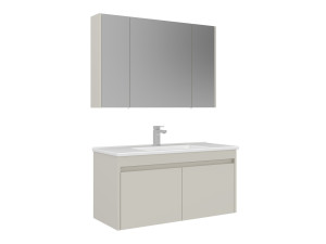 Conjunto de mueble con lavabo y espejo (2 piezas) «Arno 100» - 100 x 45 x 52 cm - Cashmere