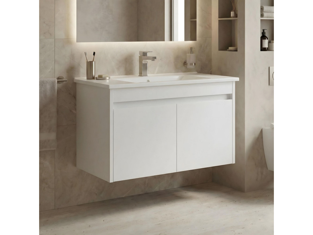 Mueble para lavabo «Arno 85» - 85 x 45 x 52 cm - Blanco