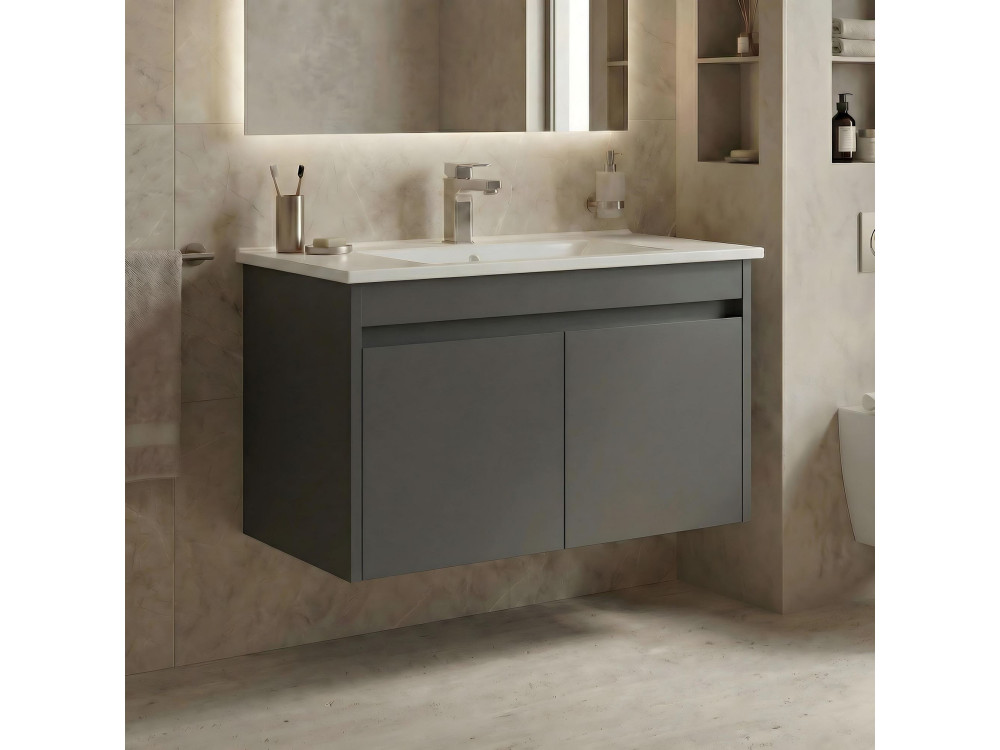 Mueble para lavabo «Arno 85» - 85 x 45 x 52 cm - Gris
