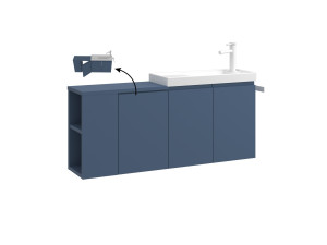 Mueble para lavabo «Ferla 110» - 110 x 22 x 45 cm - Azul petróleo