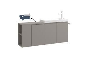 Mueble para lavabo «Ferla 110» - 110 x 22 x 45 cm - Matte Mink