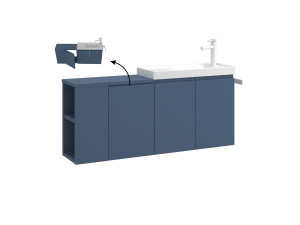 Mueble para lavabo «Ferla 110» - 110 x 22 x 45 cm - Azul petróleo
