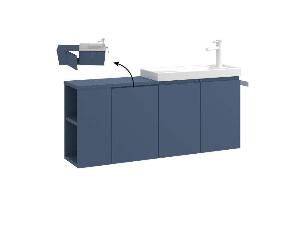 Mueble para lavabo «Ferla 110» - 110 x 22 x 45 cm - Azul petróleo