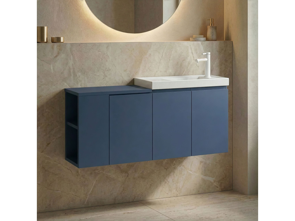 Mueble para lavabo «Ferla 110» - 110 x 22 x 45 cm - Azul petróleo