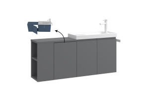 Mueble para lavabo «Ferla 110» - 110 x 22 x 45 cm - Gris mate