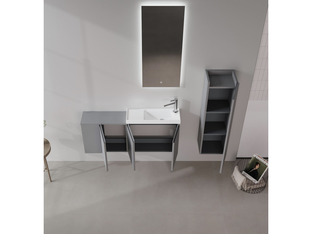 Mueble para lavabo «Ferla 110» - 110 x 22 x 45 cm - Gris mate