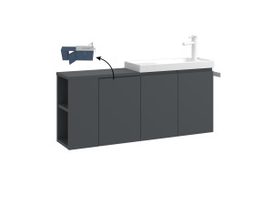Mueble para lavabo «Ferla 110» - 110 x 22 x 45 cm - Antracita mate