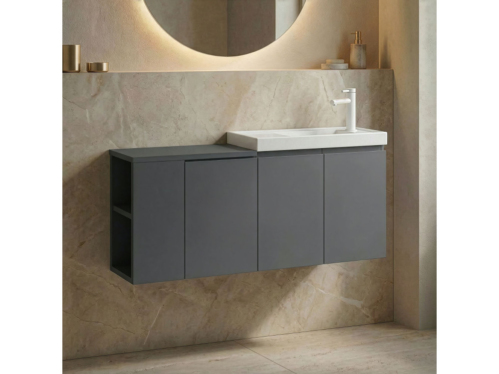 Mueble para lavabo «Ferla 110» - 110 x 22 x 45 cm - Antracita mate