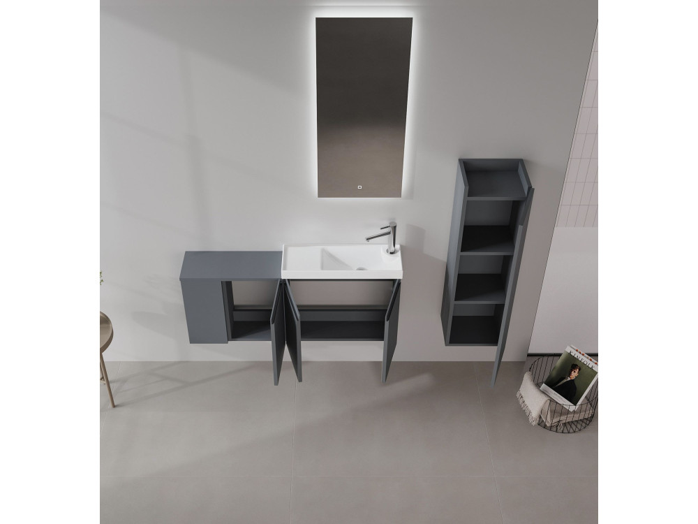 Mueble para lavabo «Ferla 110» - 110 x 22 x 45 cm - Antracita mate