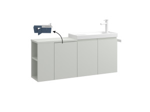 Mueble para lavabo «Ferla 110» - 110 x 22 x 45 cm - Mate Cashmere