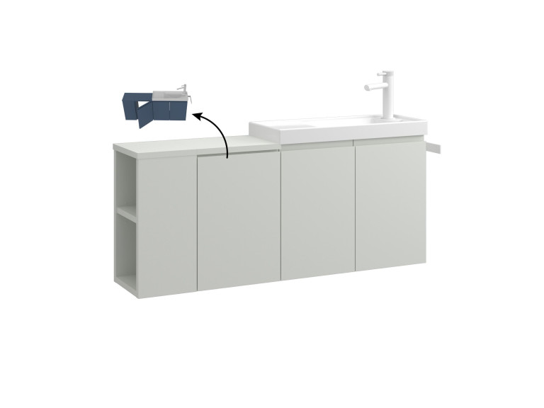Mueble para lavabo «Ferla 110» - 110 x 22 x 45 cm - Mate Cashmere