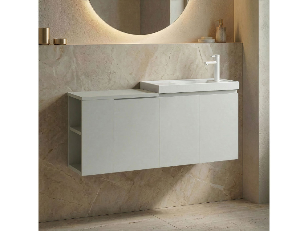 Mueble para lavabo «Ferla 110» - 110 x 22 x 45 cm - Mate Cashmere