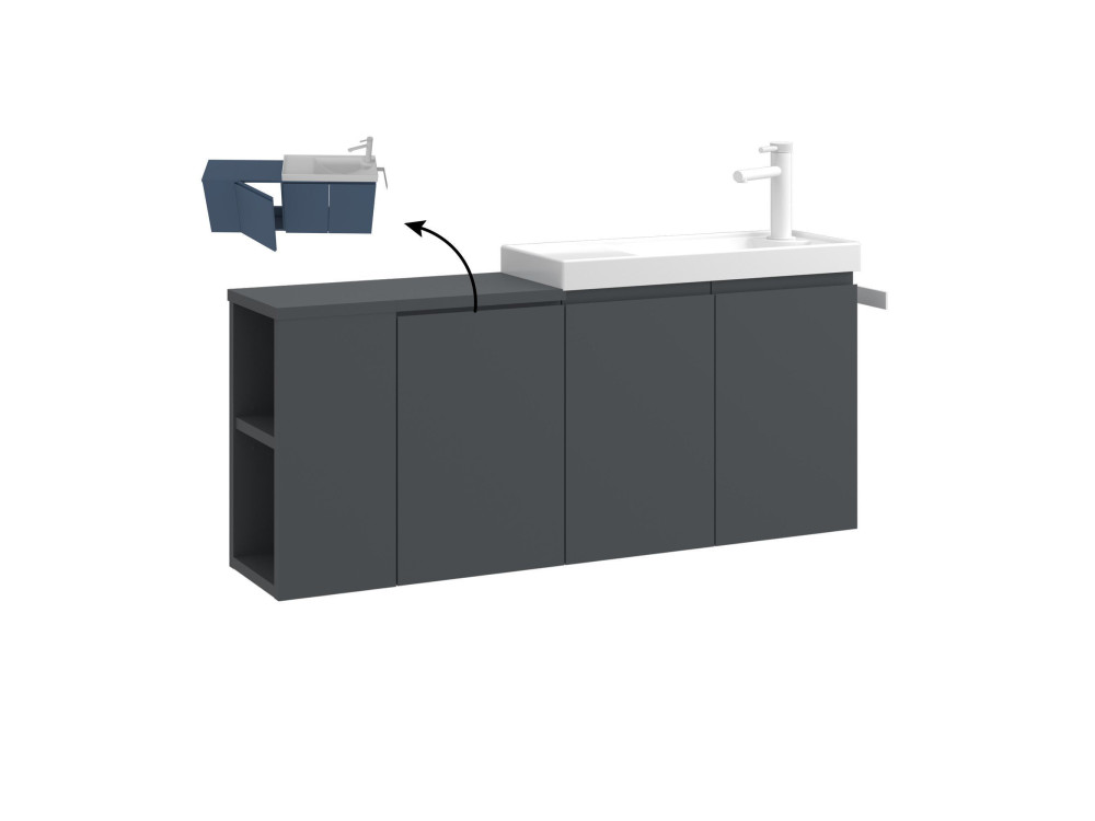 Mueble para lavabo «Ferla 110» - 110 x 22 x 45 cm - Antracita mate