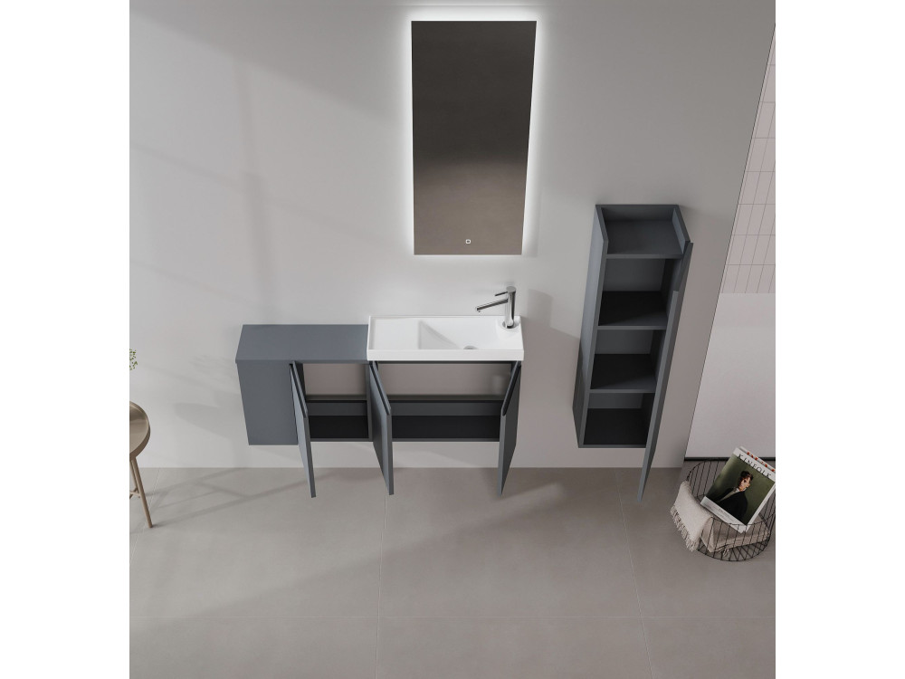 Mueble para lavabo «Ferla 110» - 110 x 22 x 45 cm - Antracita mate