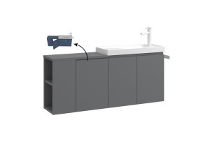 Mueble para lavabo «Ferla 110» - 110 x 22 x 45 cm - Gris mate
