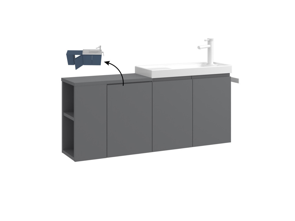 Mueble para lavabo «Ferla 110» - 110 x 22 x 45 cm - Gris mate